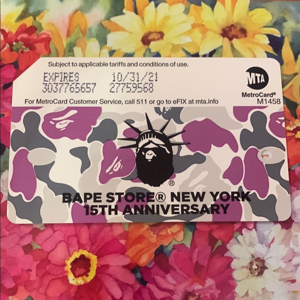 BAPE Store New York 15th Anniversary MetroCard